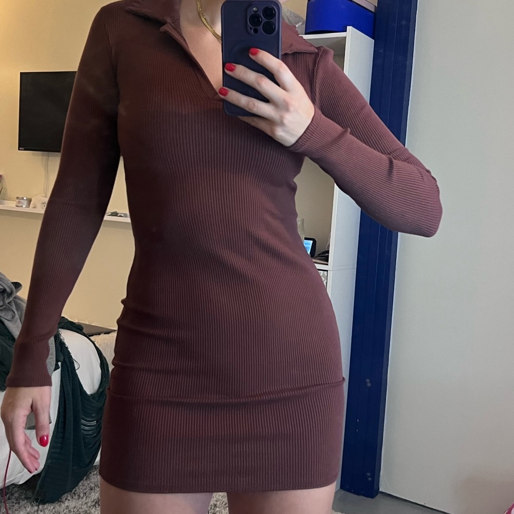 LA Luxe Brown Bodycon mini dress - Size S